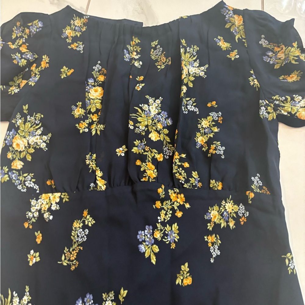Reformation Floral Maxi Dress - Navy and Yellow - Picture 7 of 13